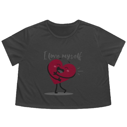 I love myself Flowy Cropped Tees