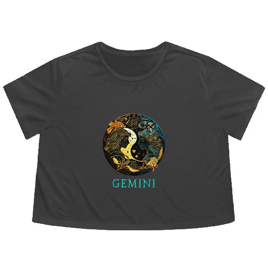 Embrace Your Gemini Identity: Gemini Pride Zodiac Flowy Cropped Tees