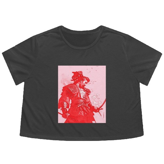 Samurai Japan Japanese Anime Katana Manga samurai Flowy Cropped Tees