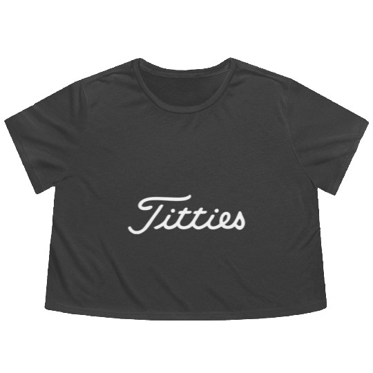 funny golf titties funny saying golfer golfing Flowy Cropped Tees