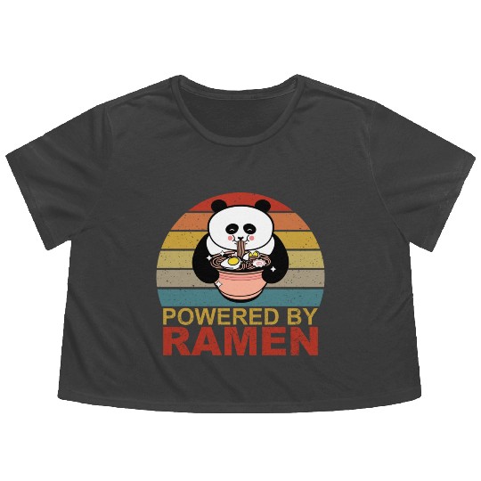 Kawaii Neko Ramen For Ramen Noodles Lover Flowy Cropped Tees