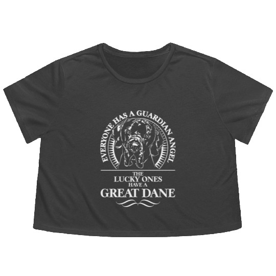 Great Dane Guardian Angel dog quote Flowy Cropped Tees