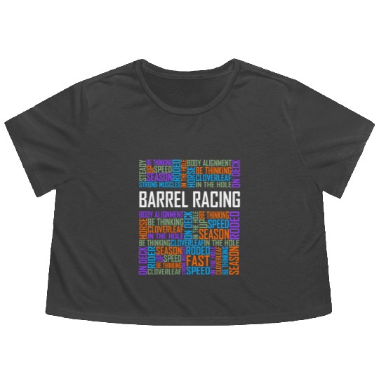 Barrel Racing - Words Flowy Cropped Tees