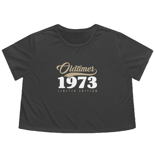 50th Birthday Vintage 1973 Flowy Cropped Tees