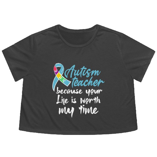 Autism Teacher Flowy Cropped Tees