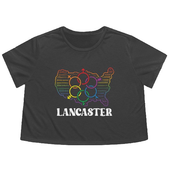 Lancaster Pride Month Pride Flag LGBT Community LG Flowy Cropped Tees