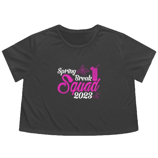 Spring Break Squad 2023 Vacation Spring Break Flowy Cropped Tees
