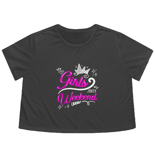 Girls Weekend Vacation Girls Trip Spring Break Flowy Cropped Tees
