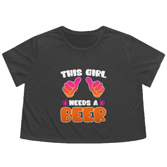 This girl needs a beer vacation Spring Break Flowy Cropped Tees