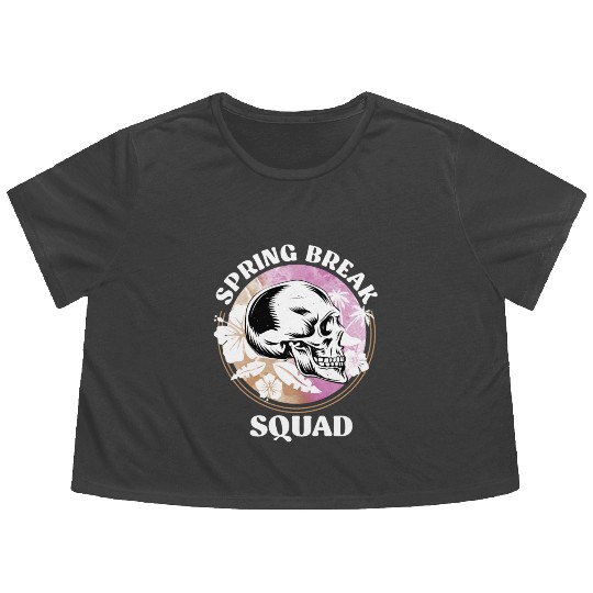 Spring Break Squad Summer Vacation Spring Break Flowy Cropped Tees