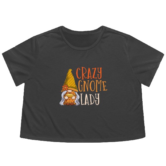 Gnomes - Gnome Collecting - Gnome Collector Flowy Cropped Tees