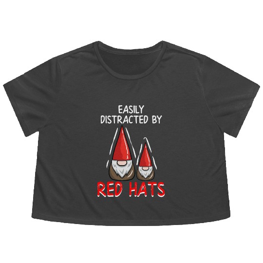 Gnomes - Gnome Collecting - Gnome Collector Flowy Cropped Tees