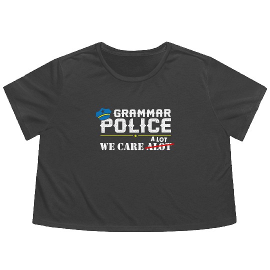 Grammer Police - English Teacher Flowy Cropped Tees