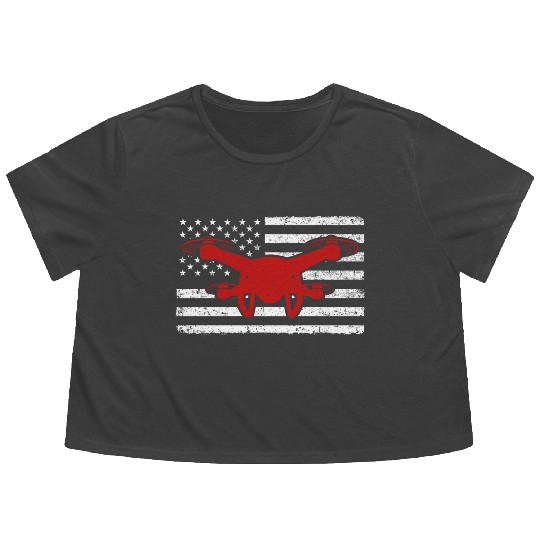 American Drone Flying Drones US Flowy Cropped Tees