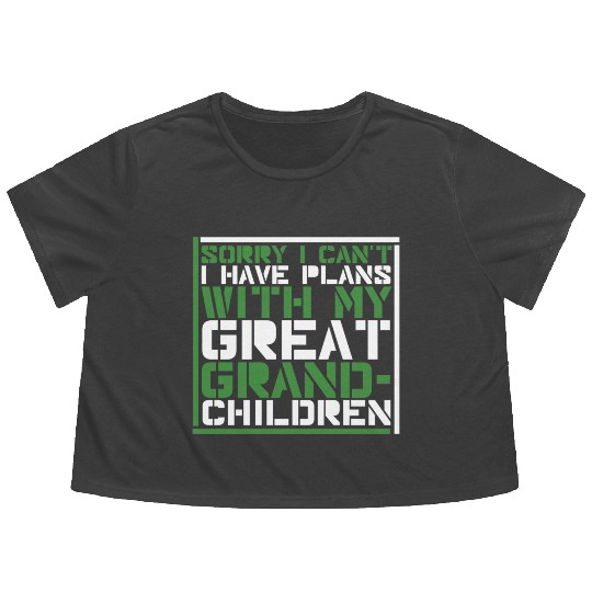 Great Grandparents Grandpa Grandma Flowy Cropped Tees