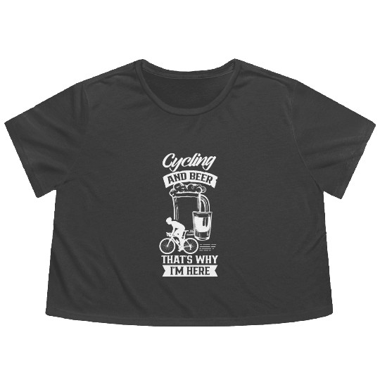 Cycling And Beer That's Why I'm Here Bike Race Flowy Cropped Tees
