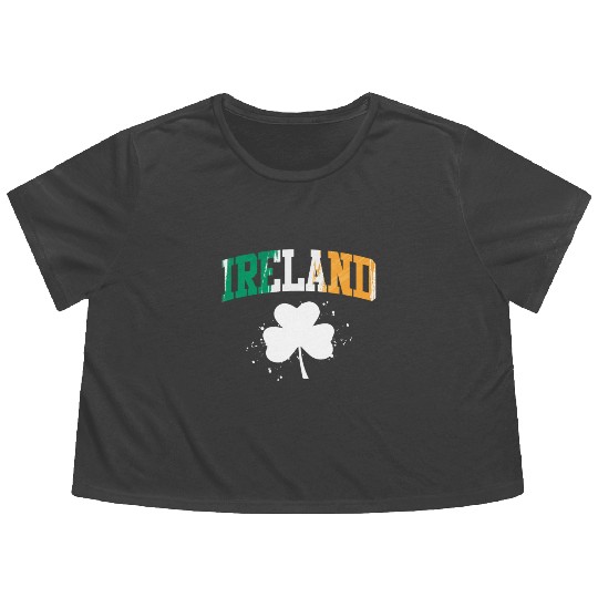 Ireland shamrock Irish St. Patrick's Day Flowy Cropped Tees