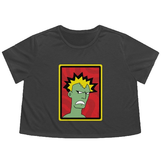 Punk guy - I'm Not Angry, This Is Just My Face Flowy Cropped Tees