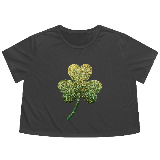 Lucky Shamrock Women St Patrick's Day Flowy Cropped Tees