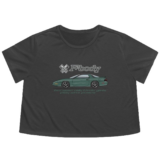 F body Dark Green Flowy Cropped Tees