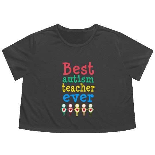 Autism Teacher Gift Flowy Cropped Tees