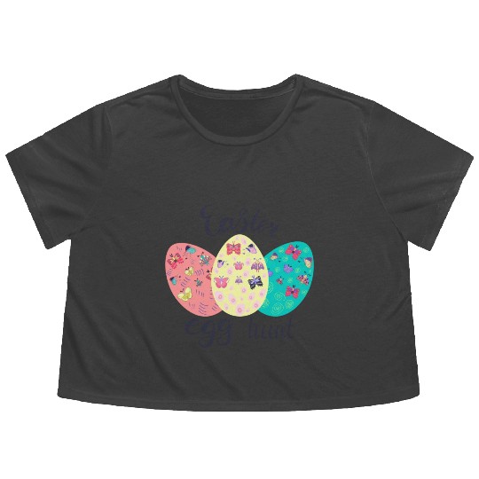 Easter Egg hunt Sublimation Flowy Cropped Tees