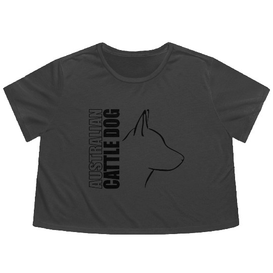 Funny Australian Cattle Dog Profile dog mom Flowy Cropped Tees