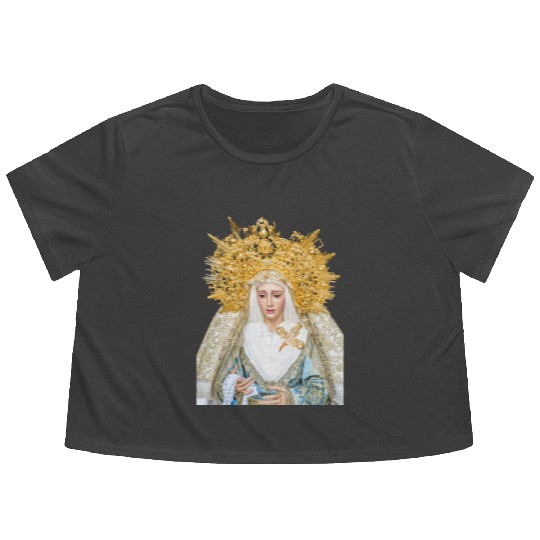 Virgin Mary Mother of Jesus Madonna Flowy Cropped Tees
