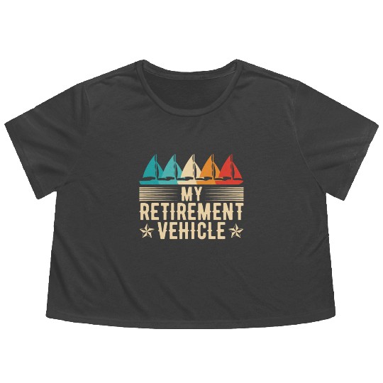 Retirement Vehicle Sailor Sailboat Flowy Cropped Tees