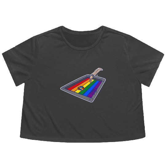 LGBTQ Rainbow Pride Swimming Pool Water Sports Flowy Cropped Tees