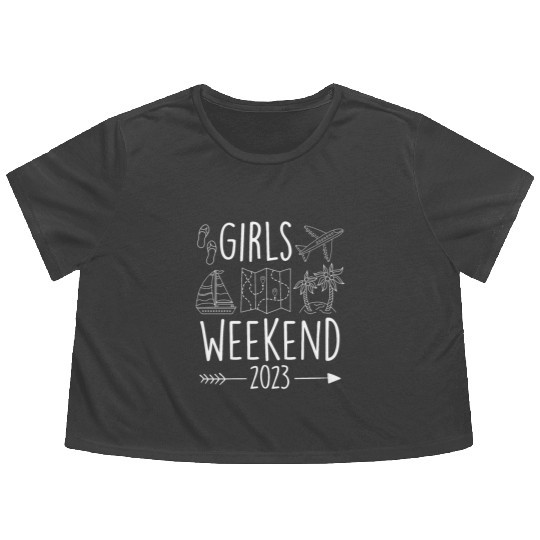 Girls Weekend 2023 Girls Trip Spring Break Flowy Cropped Tees