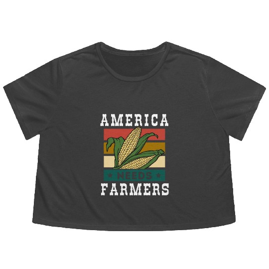 America Needs Farmers Flowy Cropped Tees