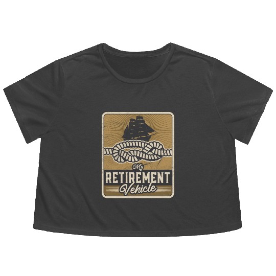 Retired Sailor Sailing Retirement Plan Flowy Cropped Tees