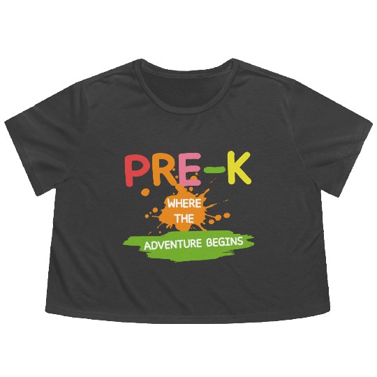 Pre-K Where The Adventure Begins Back to School Flowy Cropped Tees