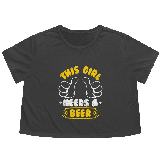 This girl needs a beer vacation Spring Break Flowy Cropped Tees