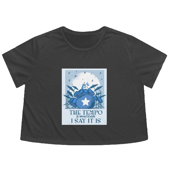 Percussion Musician Drummer Music Lover Drum Flowy Cropped Tees