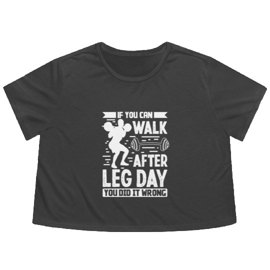 Strongman walk after leg day wrong bodybuilding Flowy Cropped Tees