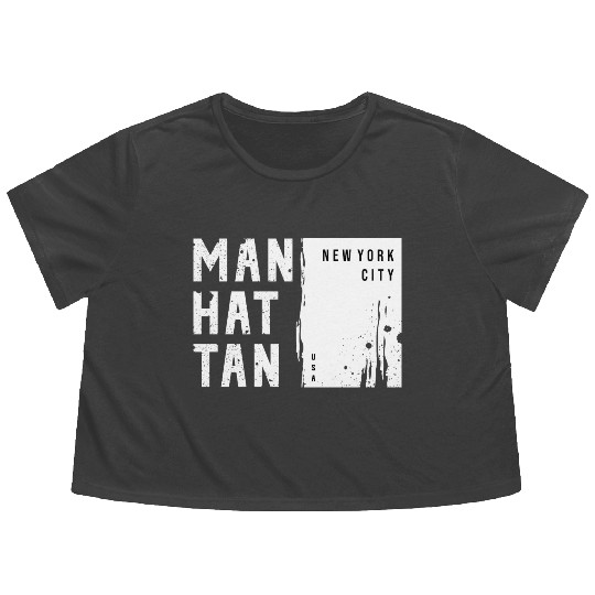 MANHATTAN NYC USA Urban Street Flowy Cropped Tees Design 2023
