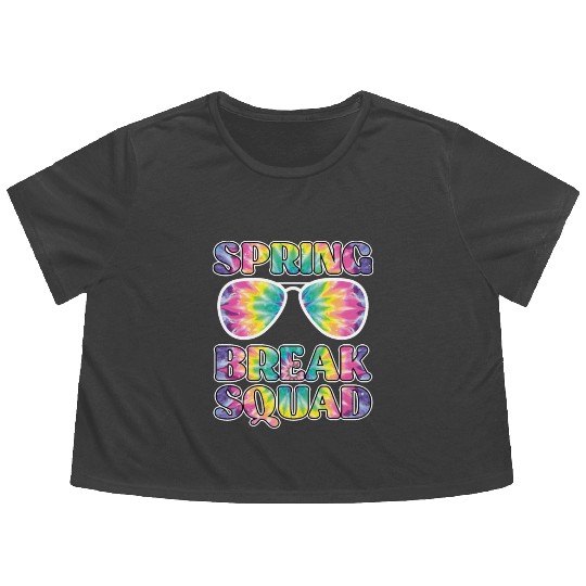 Spring Break Squad Summer Vacation Spring Break Flowy Cropped Tees