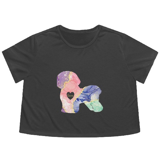 Bichon Frise Lover Bichon Frise Mom Flowy Cropped Tees