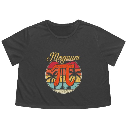 Magnum Pi Math Pi Day Retro Flowy Cropped Tees