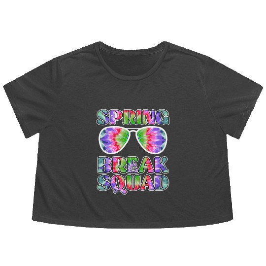 Spring Break Squad Summer Vacation Spring Break Flowy Cropped Tees