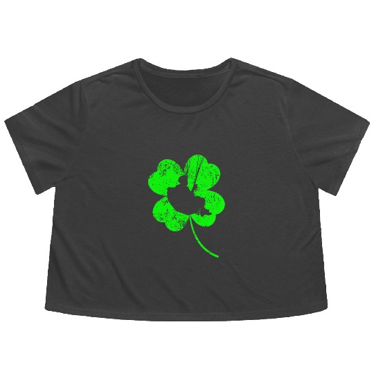Paragliding St. Patrick's day shamrock Flowy Cropped Tees