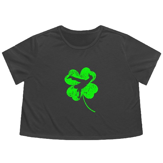 Capoeira St. Patrick's day shamrock Flowy Cropped Tees