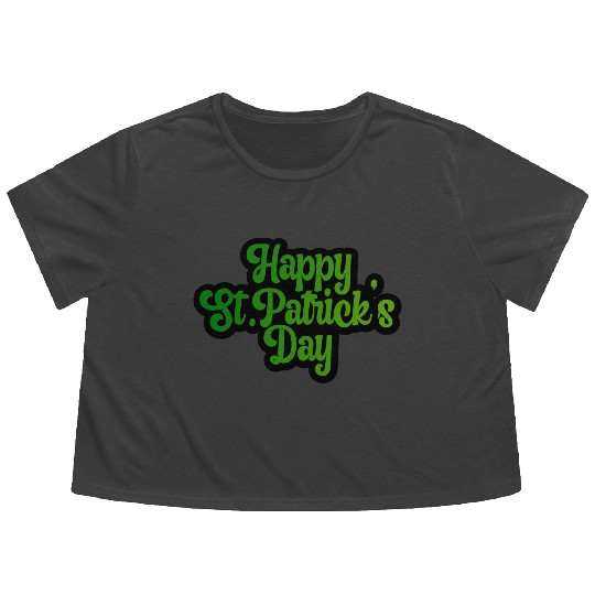 StPatricks day quote Typography Flowy Cropped Tees