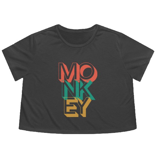 Retro Monkey Flowy Cropped Tees