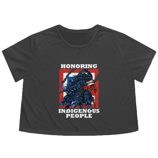 Honoring Indigenous People Heritage Native America Flowy Cropped Tees