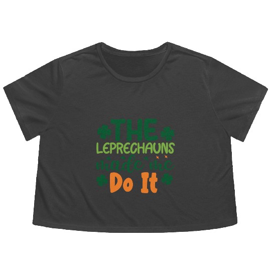 the leprechauns made me do it Flowy Cropped Tees