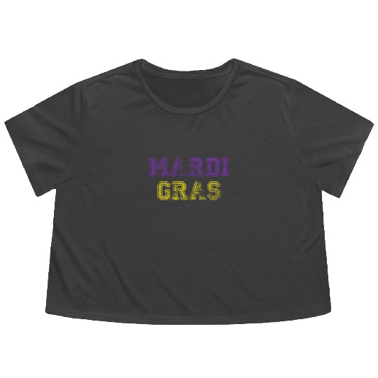 Mardi Gras Carnival Fiesta Party Louisiana New Orl Flowy Cropped Tees