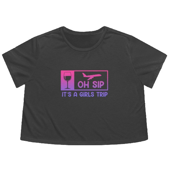 It's a Girls Trip Girls Vacation Spring Break Flowy Cropped Tees